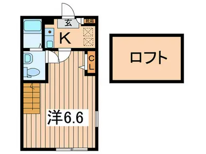 ブリックコート横浜(1K/2階)の間取り写真