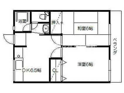 シティハイムロイヤル(2DK/1階)の間取り写真