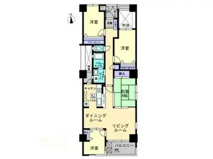 アルファガーデン錦町(4LDK/4階)の間取り写真