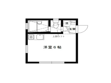 カーサ梅里(ワンルーム/1階)の間取り写真