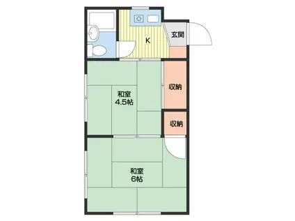 秀和コーポ(2K/2階)の間取り写真