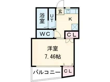 カーサビアンカS(1K/2階)の間取り写真