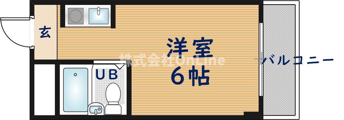 YOUハイム衣摺II番館(ワンルーム/4階)の間取り写真