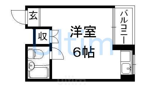 桃山サニーハイツ(ワンルーム/4階)の間取り写真