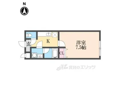 アルベージュ八戸ノ里Ⅰ番館(1K/1階)の間取り写真