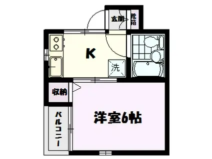 フローレンスII(1K/2階)の間取り写真