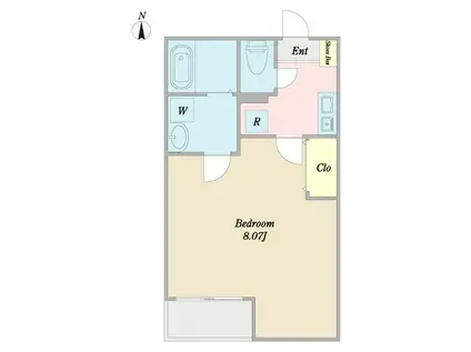 クレフラスト幸町B(1K/2階)の間取り写真