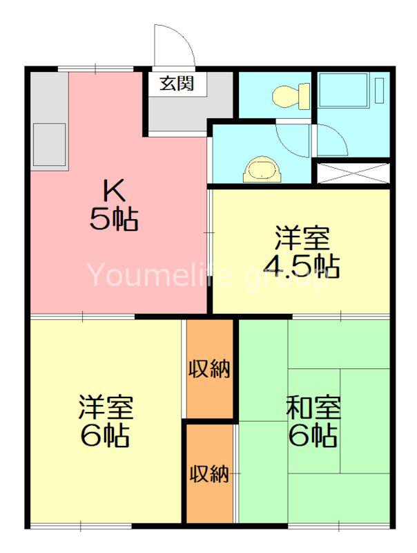 高部ハイツ(3K/2階)の間取り写真