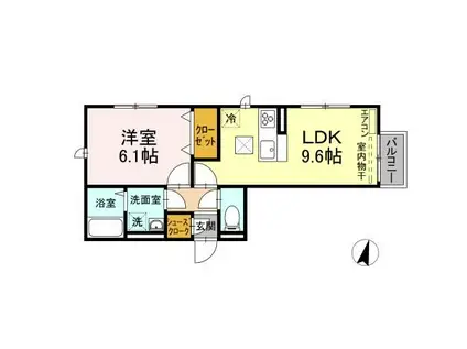 CASA SERENA・CASA VIVACE カーサヴィヴァーチェ(1LDK/1階)の間取り写真