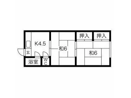 新栄荘(2K/2階)の間取り写真