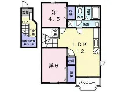 ジョイリバ-II(2LDK/2階)の間取り写真