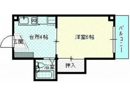 ミドリビル(1K/3階)の間取り写真