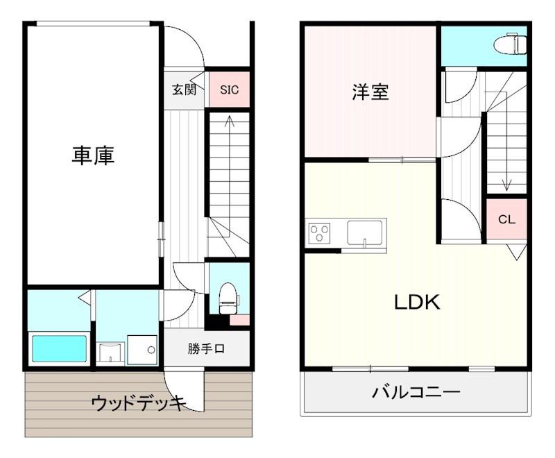 GARAGE HOUSE II(1LDK/1階)の間取り写真