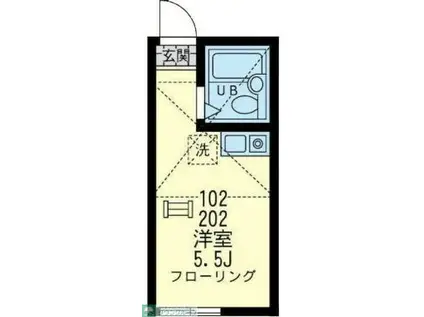 ユナイト寺前コーラルコースト(ワンルーム/2階)の間取り写真