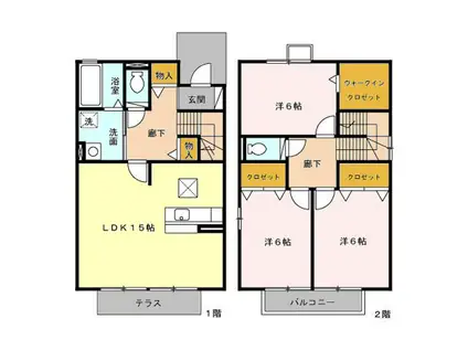 カーサ和合 B(3LDK/2階)の間取り写真