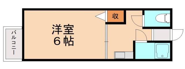 青山ハイツ(1K/2階)の間取り写真