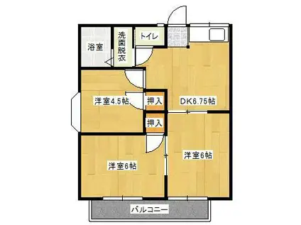 シティーハウス(3DK/2階)の間取り写真