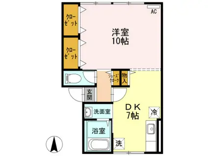 コーポ・アルペラ A・B棟(1DK/1階)の間取り写真