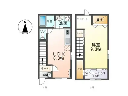 エターナルII(1LDK/1階)の間取り写真