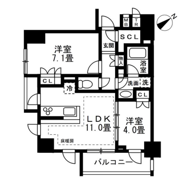 リビオレゾン南池袋(2LDK/3階)の間取り写真