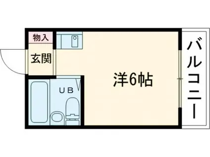 スカイコート(ワンルーム/2階)の間取り写真