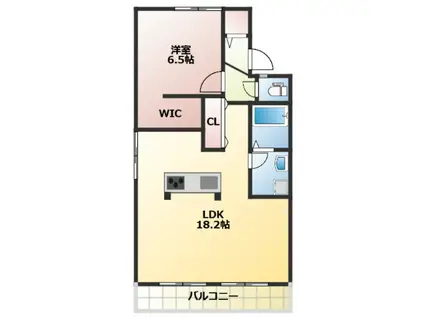 コーポあさひ(1LDK/1階)の間取り写真