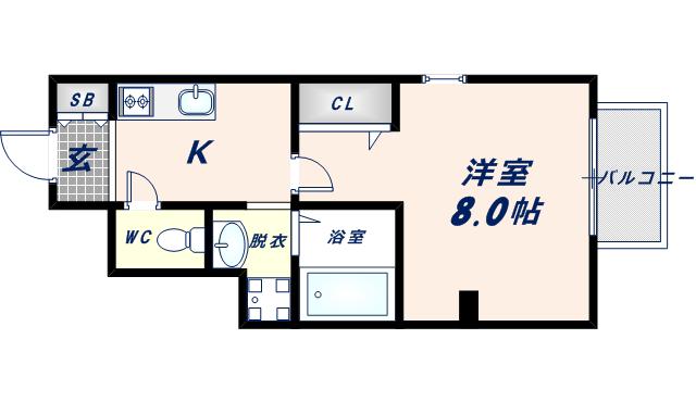 サンライズ(1K/1階)の間取り写真