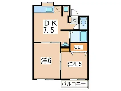 メゾンアピア(2DK/2階)の間取り写真