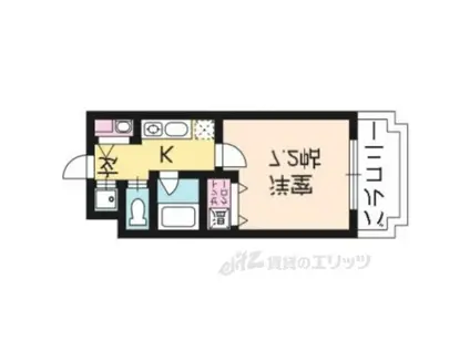 ウエストSIDEI(1K/6階)の間取り写真