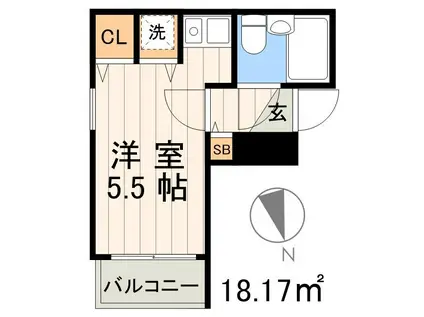パラダイスマンション(ワンルーム/3階)の間取り写真