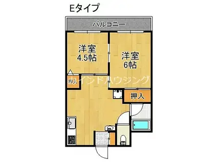 グリーンコーポ北加賀屋(2DK/3階)の間取り写真