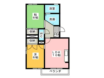 アリスト籠上(2LDK/1階)の間取り写真