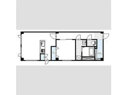 AMEX新琴似(1LDK/2階)の間取り写真
