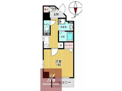 デルタイースト(1K/2階)の間取り写真