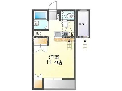 ライトヒルズI(ワンルーム/2階)の間取り写真