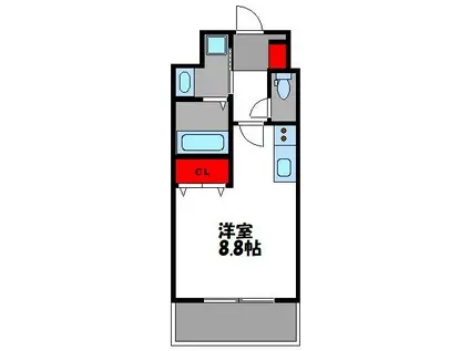 SQUARE箱崎(ワンルーム/4階)の間取り写真