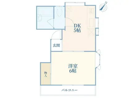 フジハイツ(1DK/2階)の間取り写真