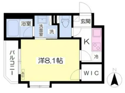 ベルビレッジ覚王山(1K/1階)の間取り写真