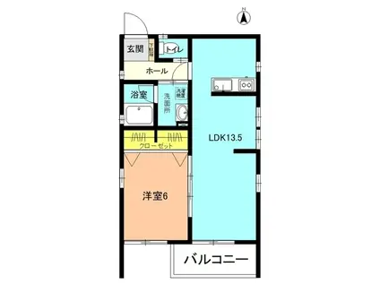 サンフラワーFUJI A(1LDK/1階)の間取り写真