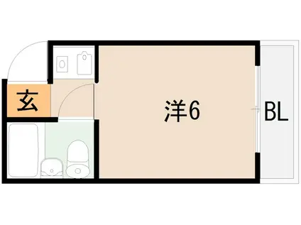 YOUハイム衣摺(ワンルーム/2階)の間取り写真