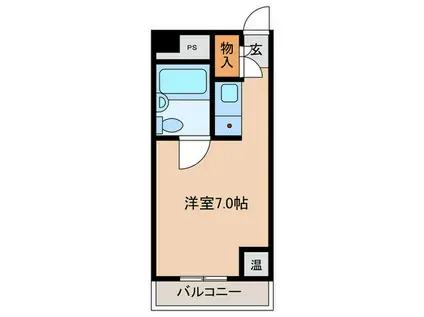 トーカングランドマンション栄(ワンルーム/1階)の間取り写真