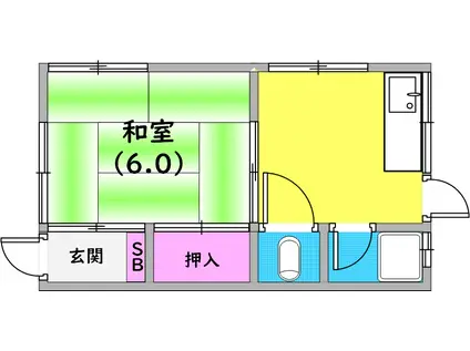 Mハイツ(1K/1階)の間取り写真