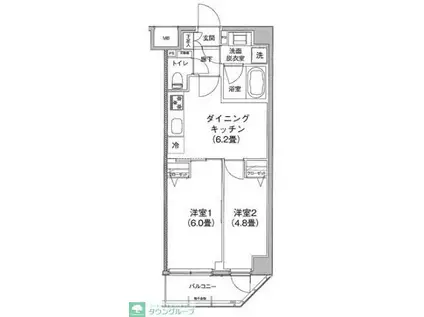 ティモーネプレミアム押上イースト(2DK/1階)の間取り写真