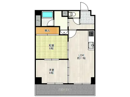 レクシア野崎(2LDK/5階)の間取り写真