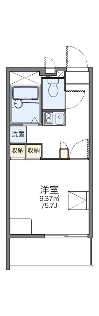 レオパレス平野南(1K/2階)の間取り写真