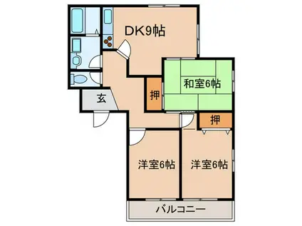 森本ハイツ(3DK/2階)の間取り写真