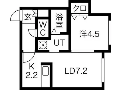 WELINA南郷10(1LDK/4階)の間取り写真