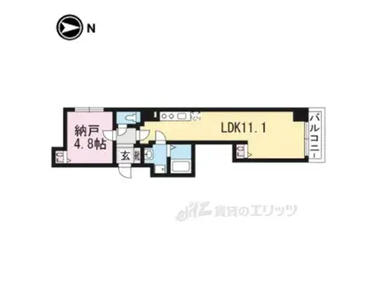 アンシアン六角堺町(1LDK/3階)の間取り写真