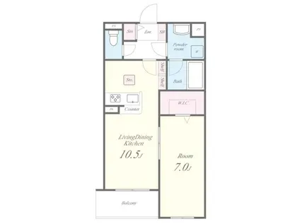 ガラン ロワール(1LDK/2階)の間取り写真
