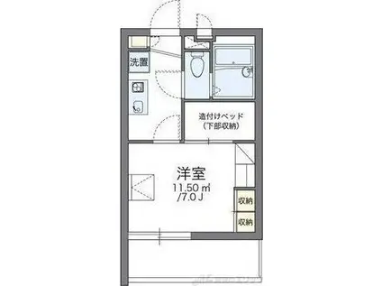 レオパレスプラスパ平田(1K/3階)の間取り写真